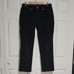 ✨ Eddie Bauer Black Corduroy Utility Pants Straight Leg Size 12